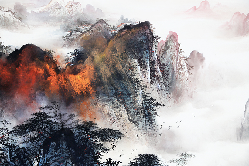 河南大学 张春丽《黄山金秋图》 东方美术家协会理事 四尺9092