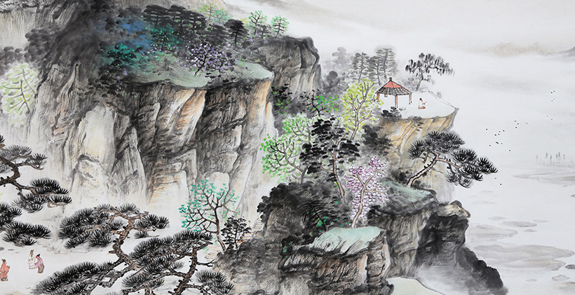 莫春生《风光行处好》 广西省美协会员 2.4米 墨华斋9486