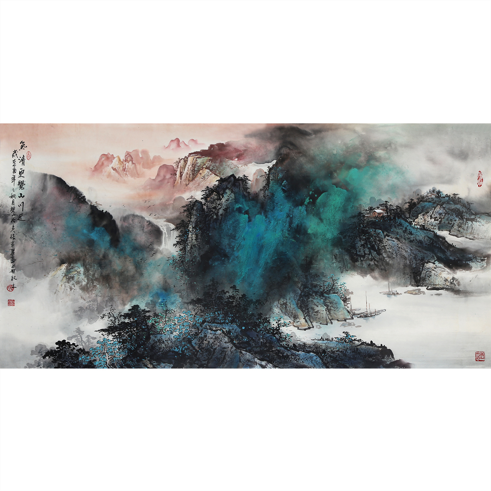 【直供周】张春丽《气清更觉山川近》国家高级美术师 墨华斋0935