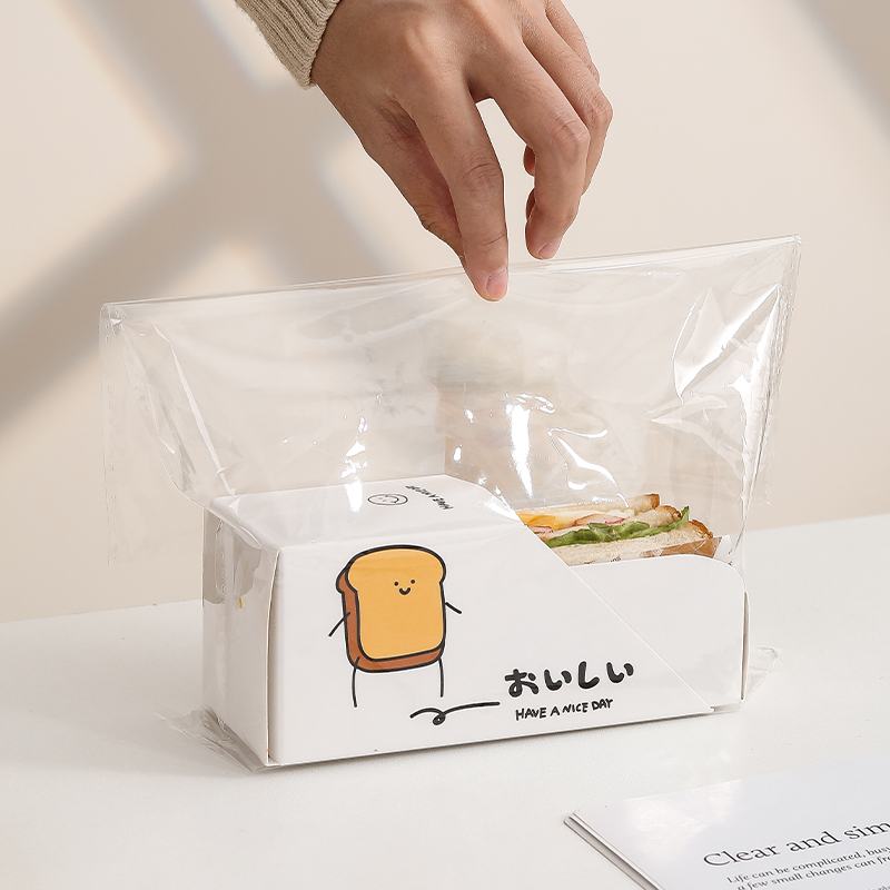 三明治包装盒热狗三文治包装纸盒抽屉打包盒厚蛋土司面包打包盒子