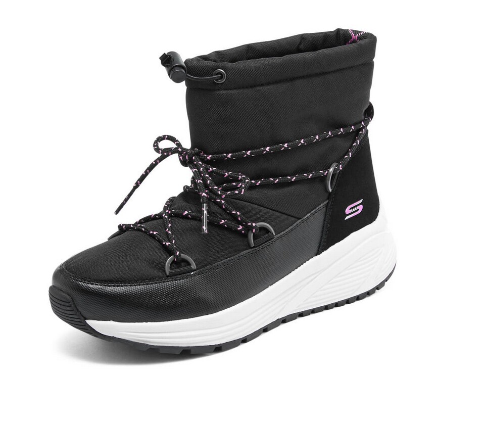 skechers斯凯奇22年冬季新款女鞋简约舒适御寒保暖雪地靴加绒短靴