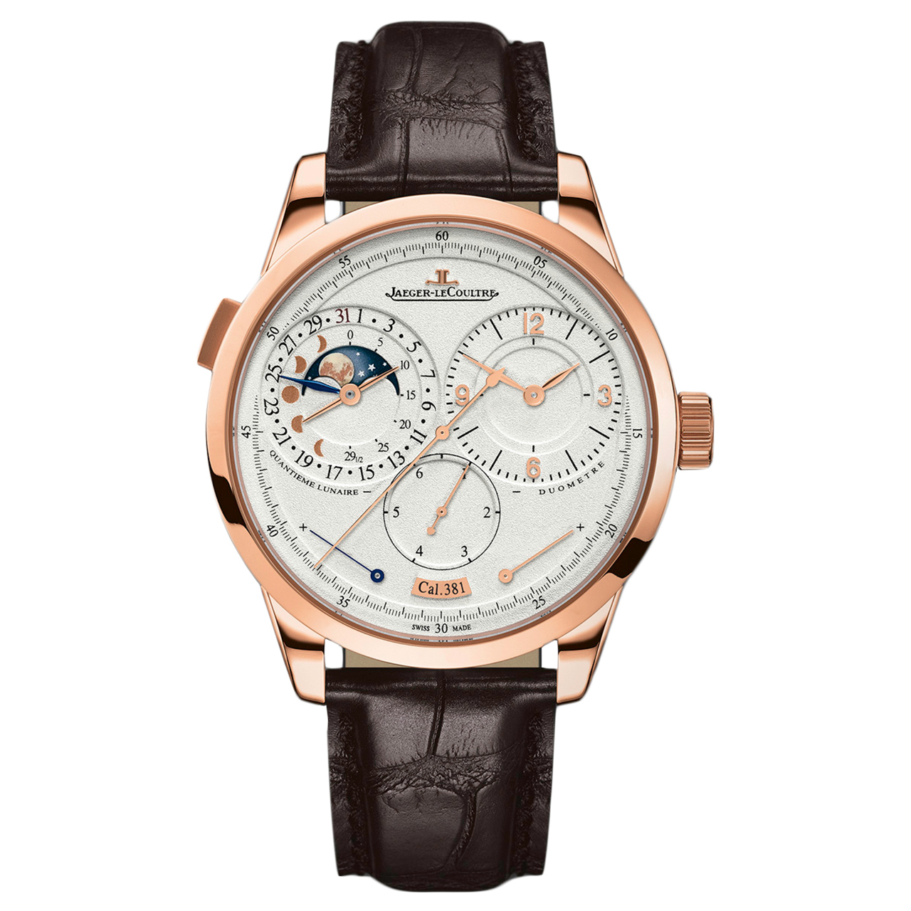 [9.5新]积家男士手动机械日期动力储备显示月相