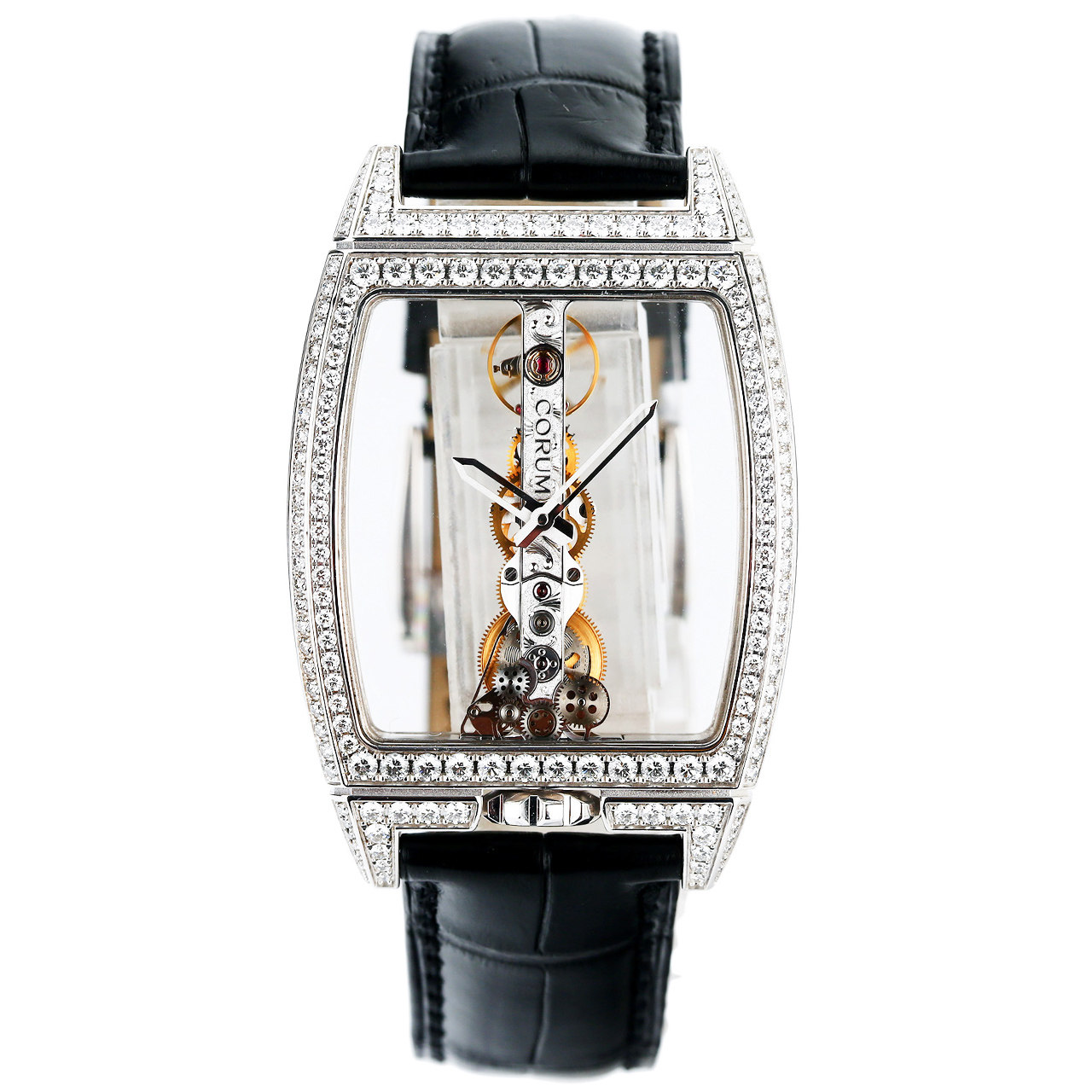 [9.8新]昆仑男士公价40多万手动机械镶钻镂空昆仑桥系列