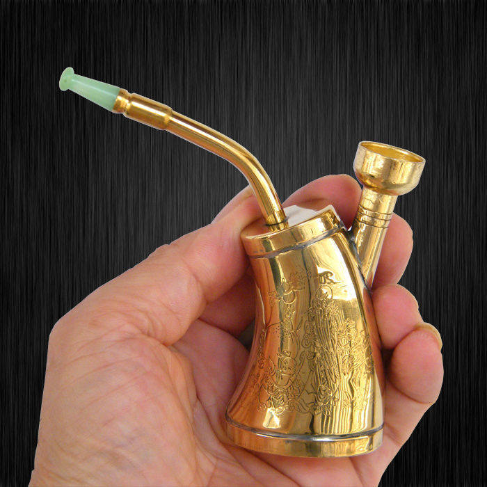 特价中国金泰黄铜水烟壶 男士烟斗烟丝/卷烟2用型旱烟袋老式全套