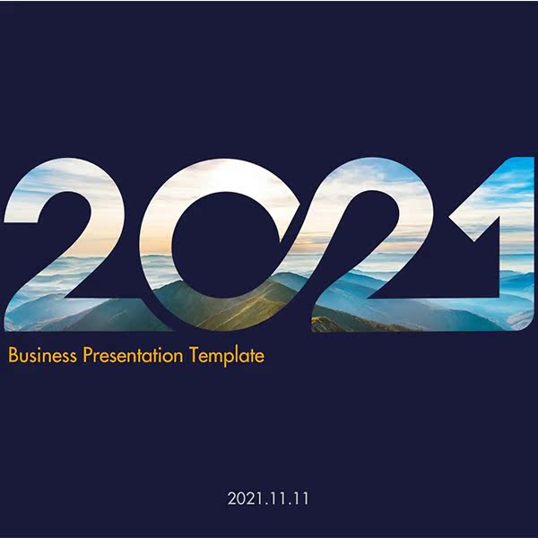 大气蓝黄配色2021年终工作总结汇报ppt模板pic1075