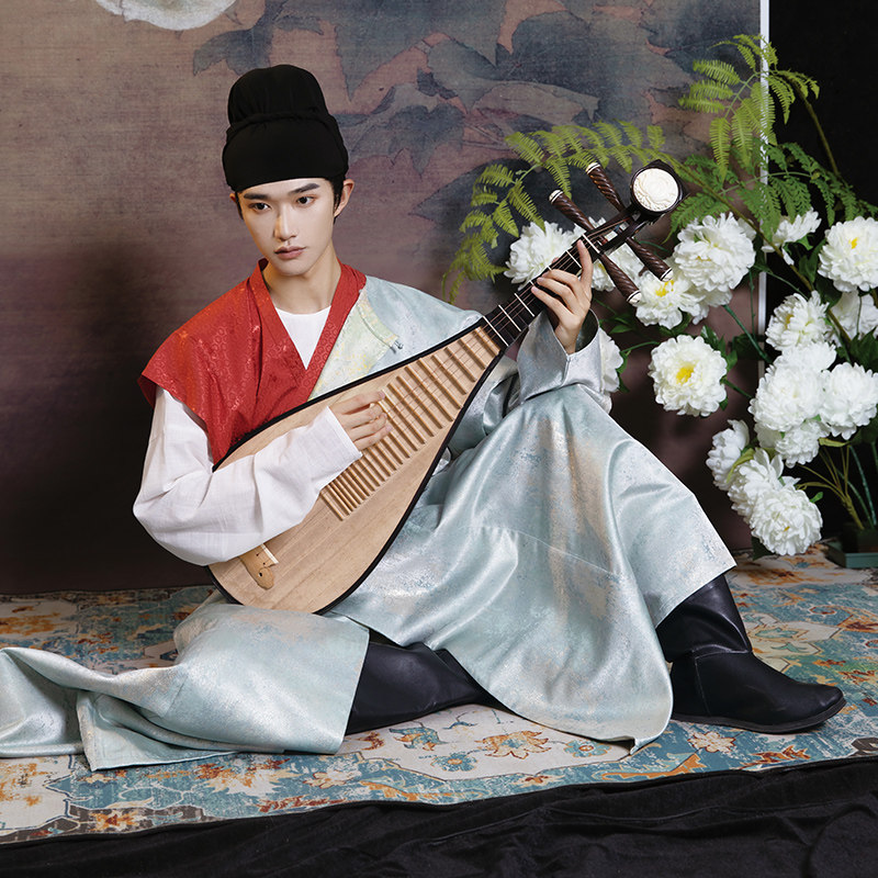 挽纱坊 汉服 男款 女款唐制半臂腰襕圆领袍袴裤  玉珩 日常秋冬