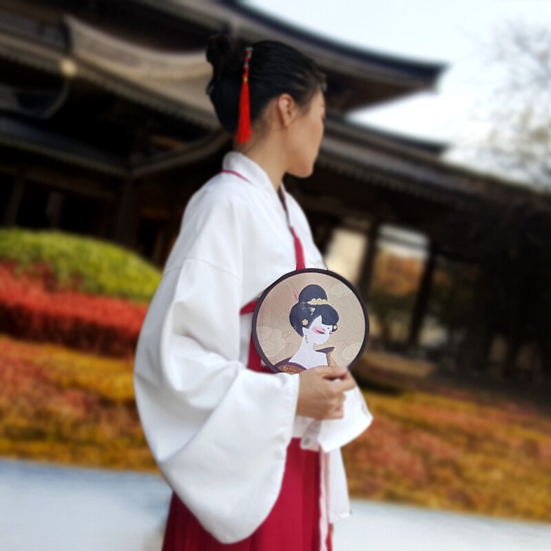 西安旅游纪念品唐宝贝仕女折叠团扇便携收纳旅行扭扭扇子小巧风大