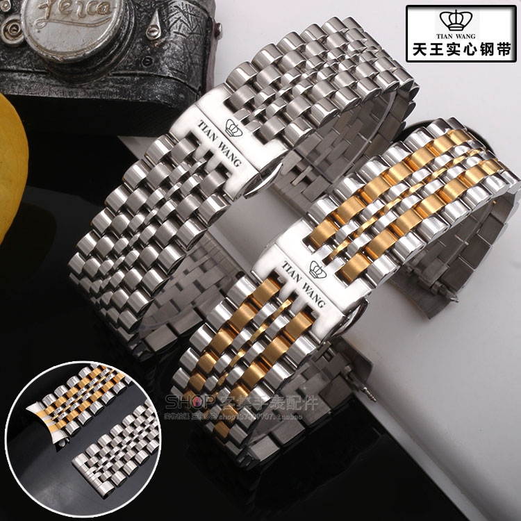 天王手表带实心钢带表带 精钢不锈钢蝴蝶扣表链防水19|20|22mm男在类目 手表, 配件中 - 来自Buy2taobao.com提供专业的淘宝代购服务