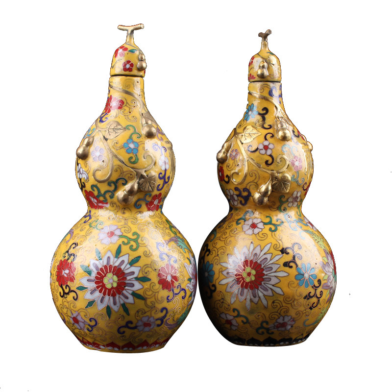 景泰蓝葫芦宝瓶一对 4.93kg 佛法加持