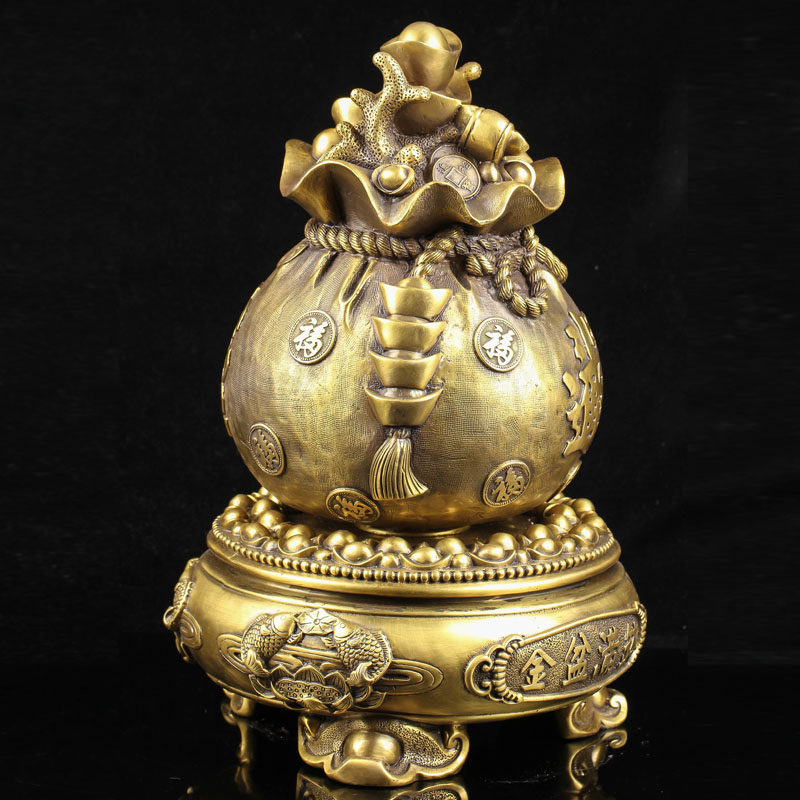 金盆满钵铜摆件 重6kg 招财进宝 佛法加持