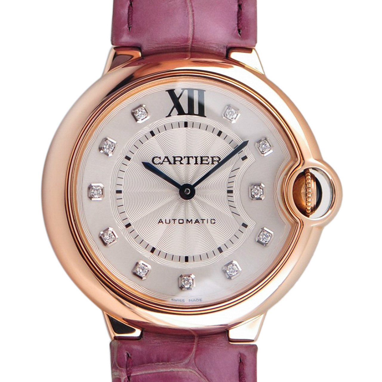 [95新]卡地亚18k玫瑰金自动机械女表