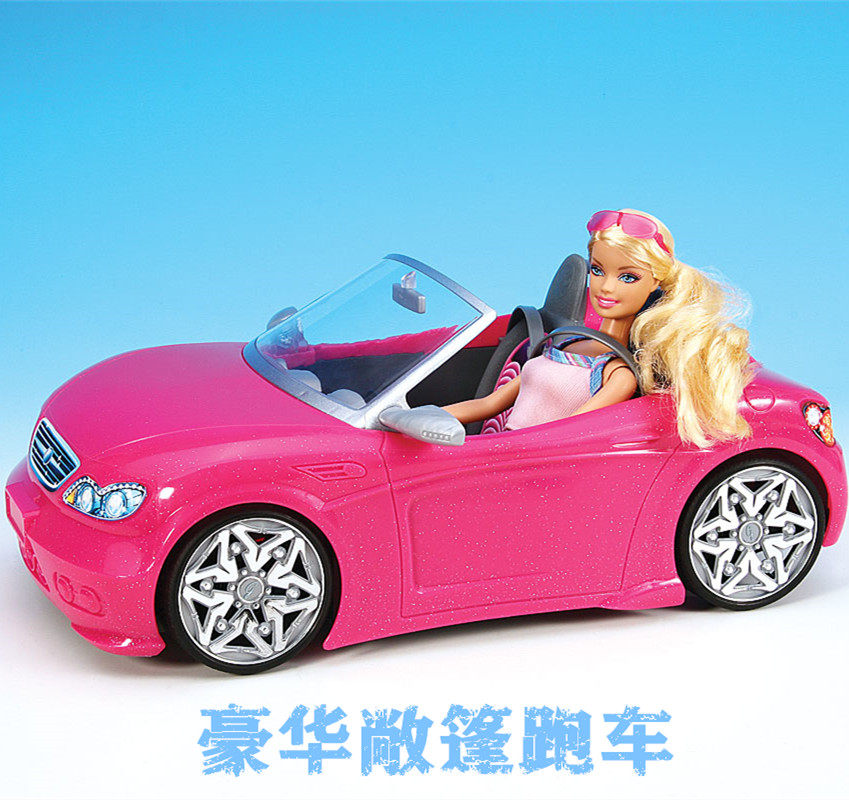 芭比娃娃女孩过家家迷你越野仿真敞篷跑车单门豪华小汽车萌芭比比