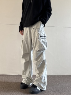 soxiox夏季速干侧口袋冲锋裤男生穿搭高级感防水防风机能工装裤潮