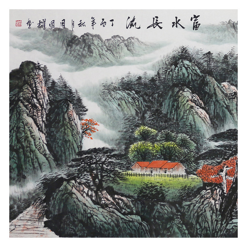 周国耀《富水长流》178x69cm