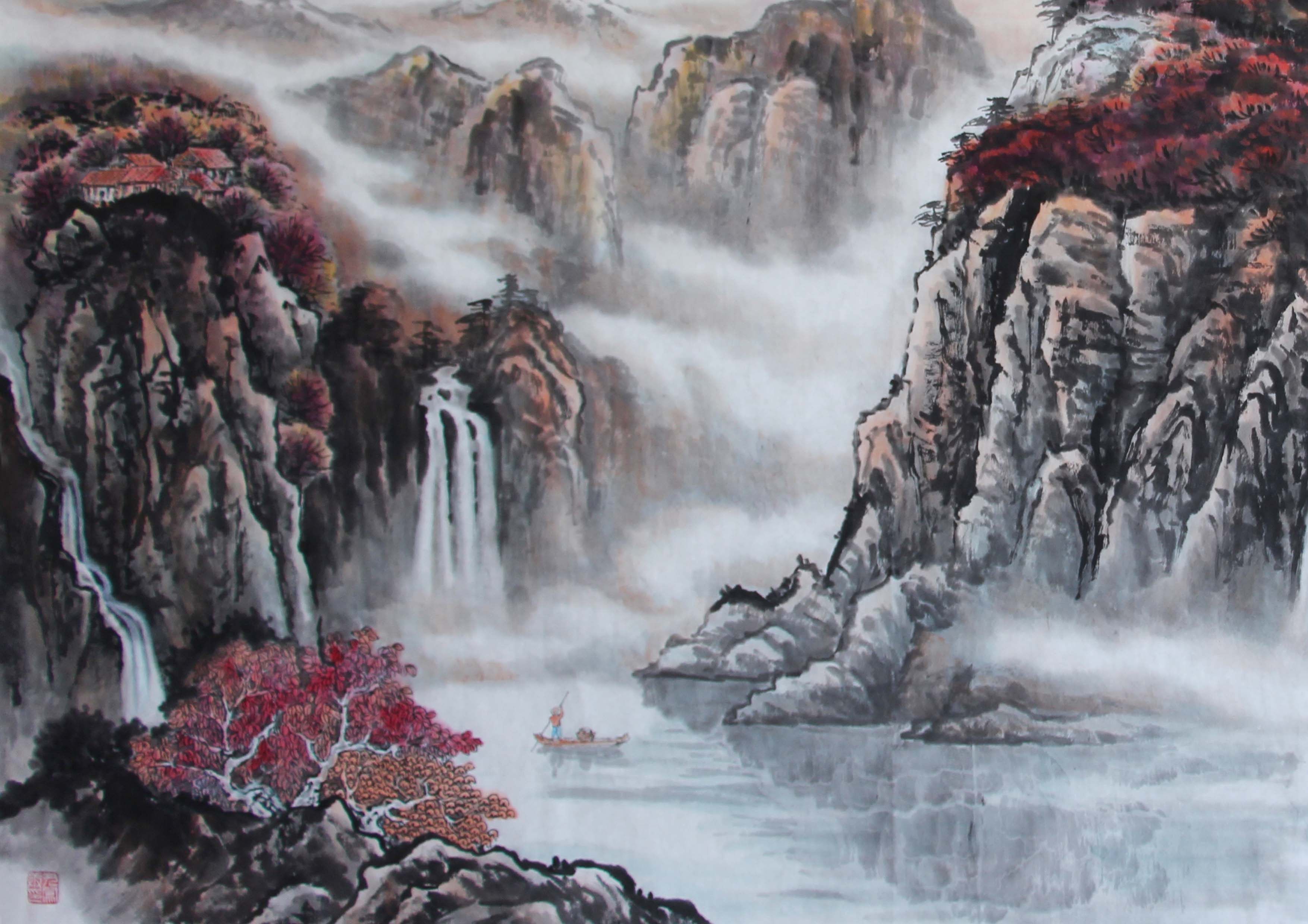 尹凤庚 《鸿运当头》 中国北宗山水画美术家协会理事