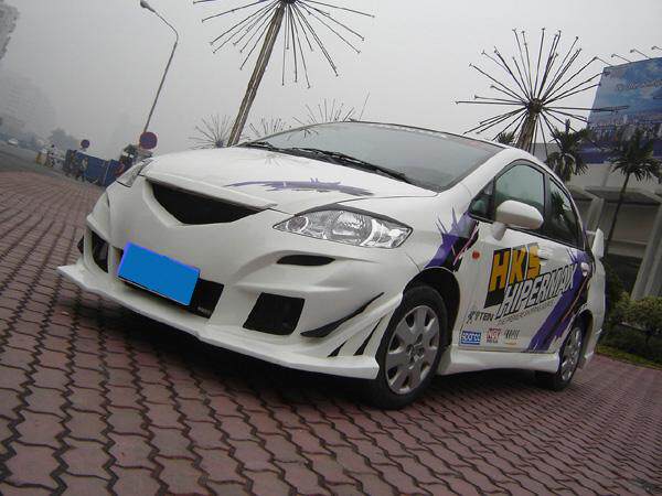 03-08三厢飞度大包围改装04/05/06/07 fit前后保险杠侧裙小尾翼加