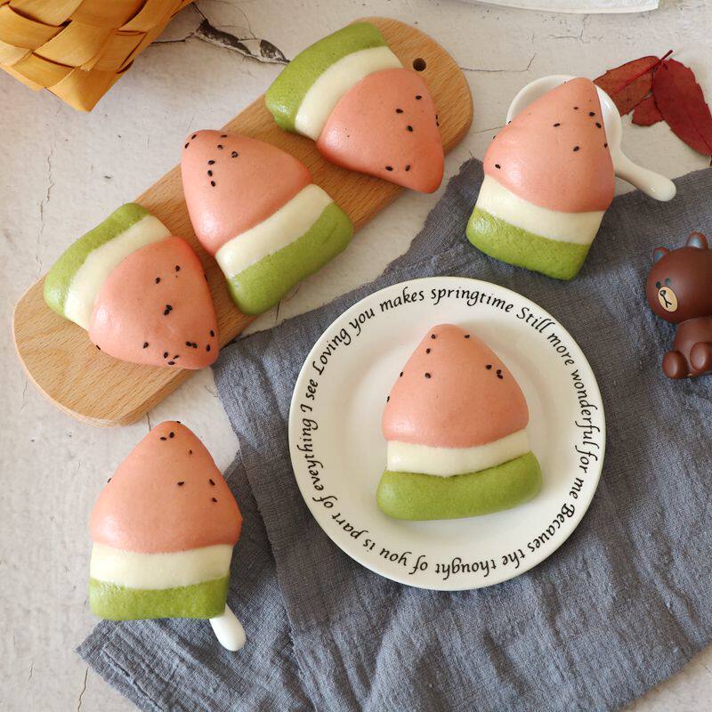 6个西瓜蔬菜可爱包子馒头手工动物面食宝宝卡通小馒头冷冻无添加