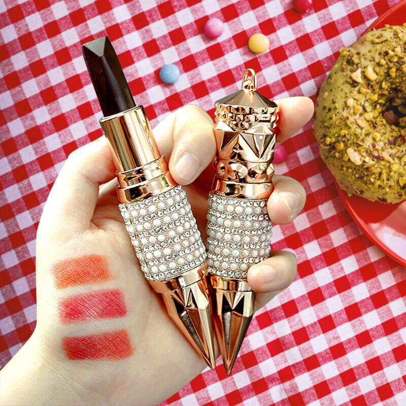 抖音同款女王权杖三色口红滋润哑光雾面不易掉色平价小众品牌唇膏