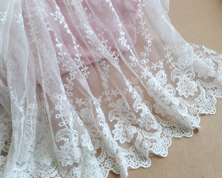 diy服装裙下摆沙发窗帘优质网纱纯棉刺绣蕾丝花边辅料布面料装饰