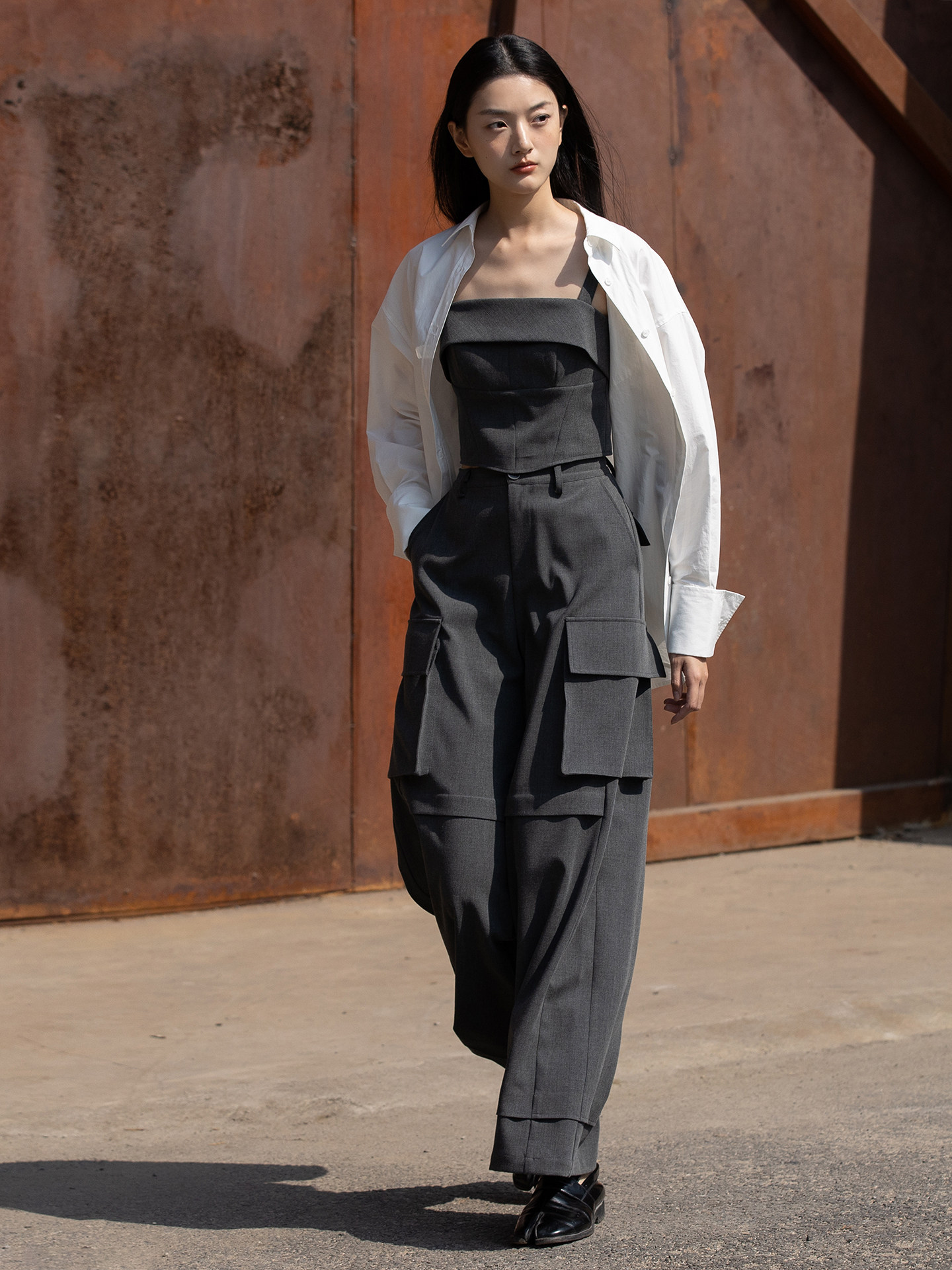 高街工装风套装 反差少女力 | 立体胸型吊带 帅气工装裤