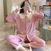 Confinement clothing spring and autumn pure cotton March 2 large size winter postpartum nursing pregnant women pajamas summer thin section pregnancy
