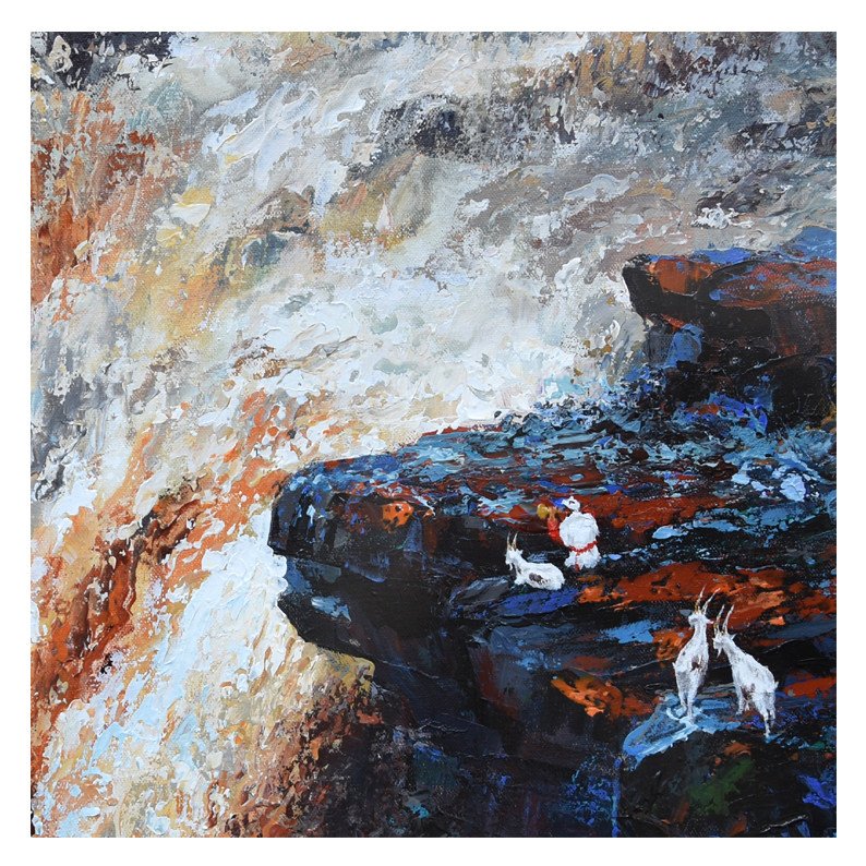 吴建华油画《母亲河》实力派画家/邳州市美协理事