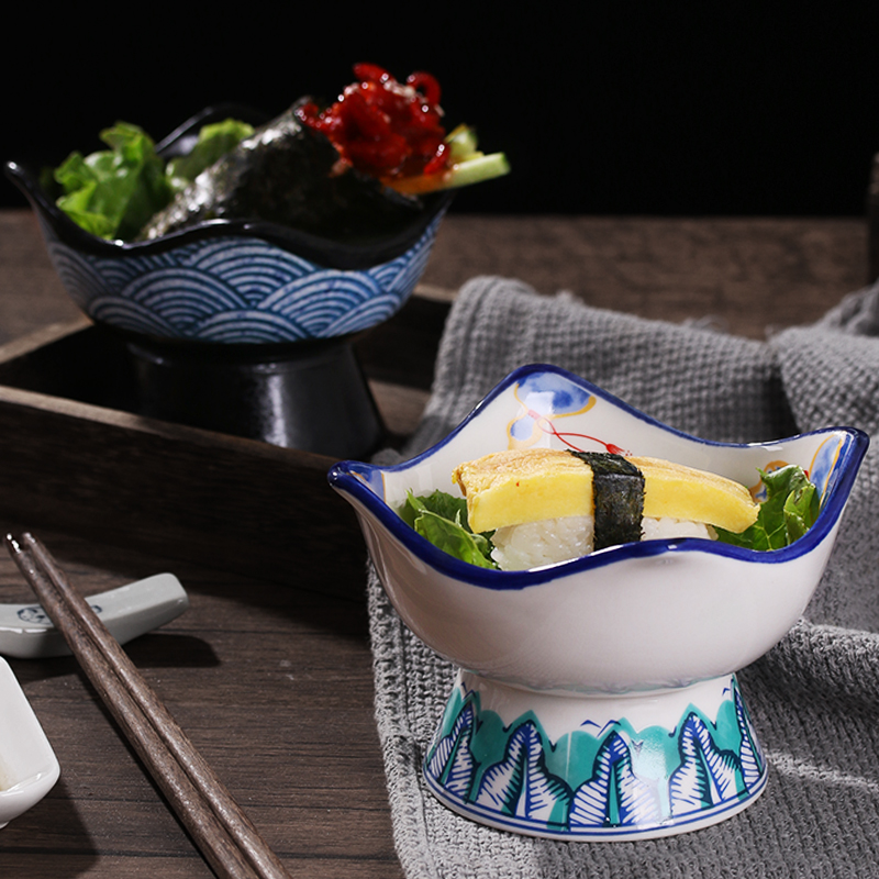 创意特色日式小吃高脚碟网红刺身碗冷菜摆盘寿司碗甜品碟茶点碟