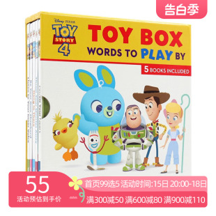 英文原版 玩具总动员4玩具盒：游戏单词 5本盒装 Toy Story 4 Toy Box: Words to Play by 儿童启蒙阅读绘本故事 英文原版英语书籍