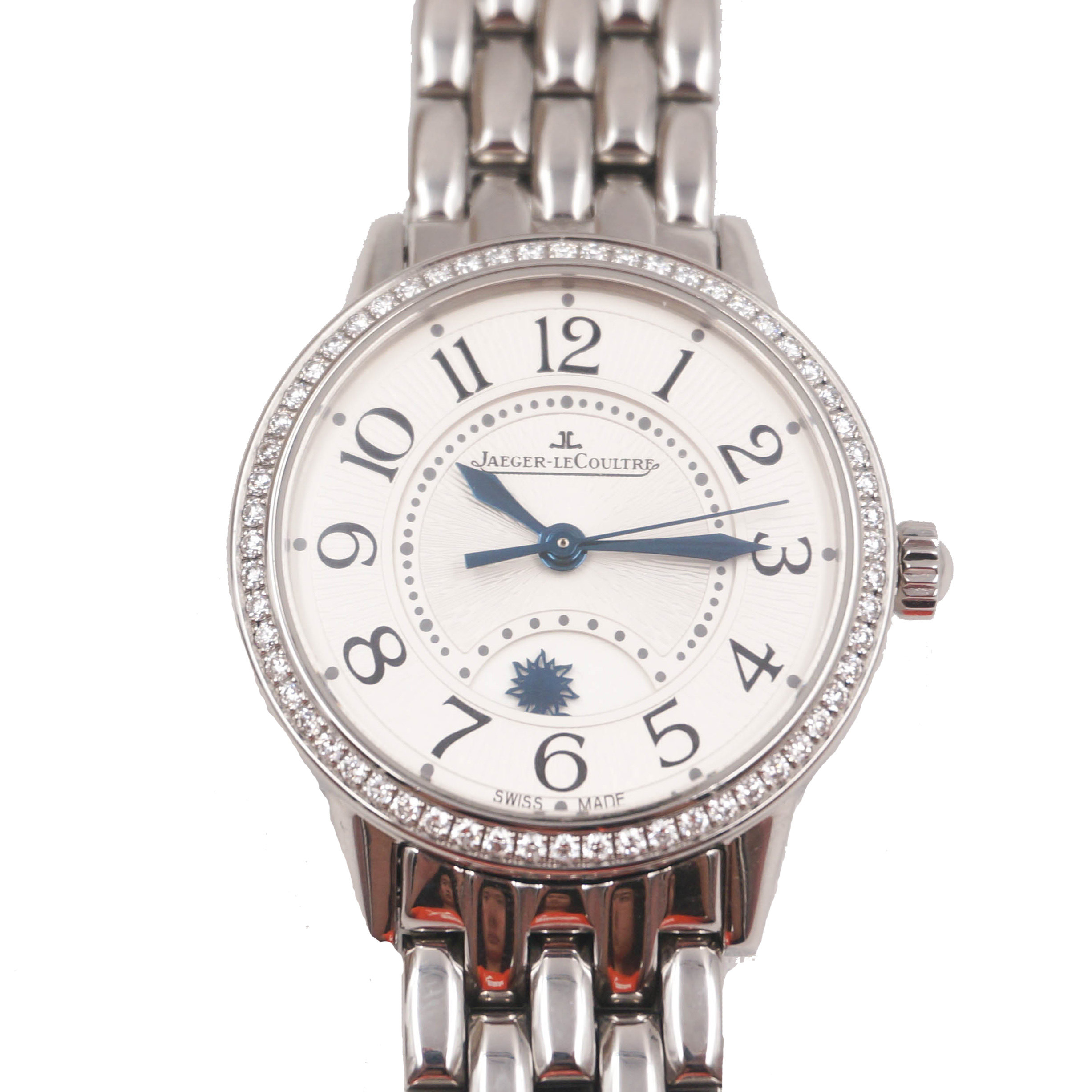 【9.8新】积家约会系列精钢镶钻昼夜显示自动机械女表