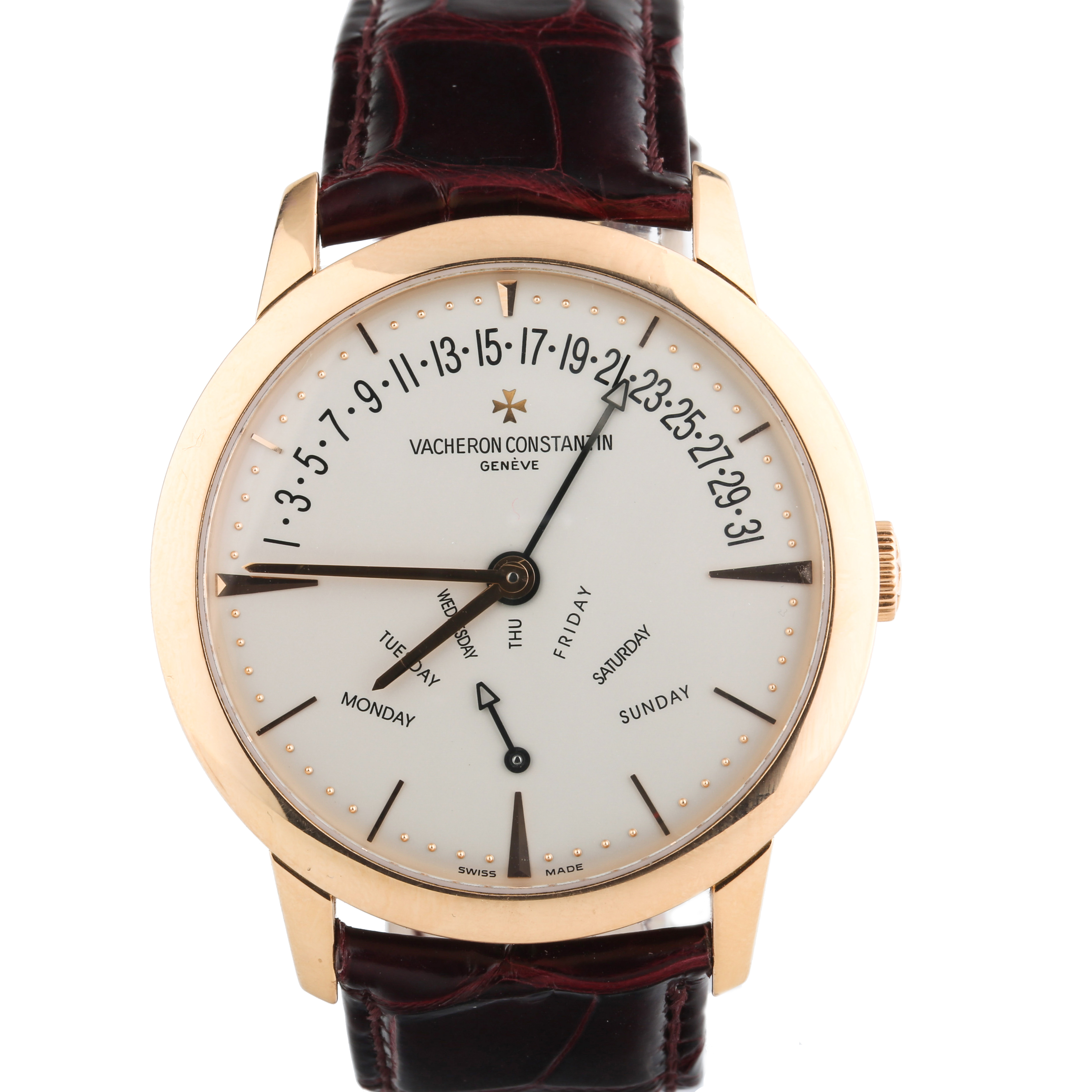 【9.5新】江诗丹顿传承系列18k玫瑰金自动机械男表