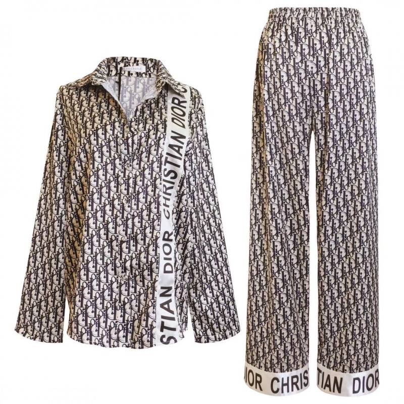法式衬衫睡衣女秋冬季长袖薄款阔腿裤真丝印花绸缎家居服两件套装在类目 女士内衣/男士内衣/家居服, 睡衣/家居服套装中 - 来自Buy2taobao.com提供专业的淘宝代购服务
