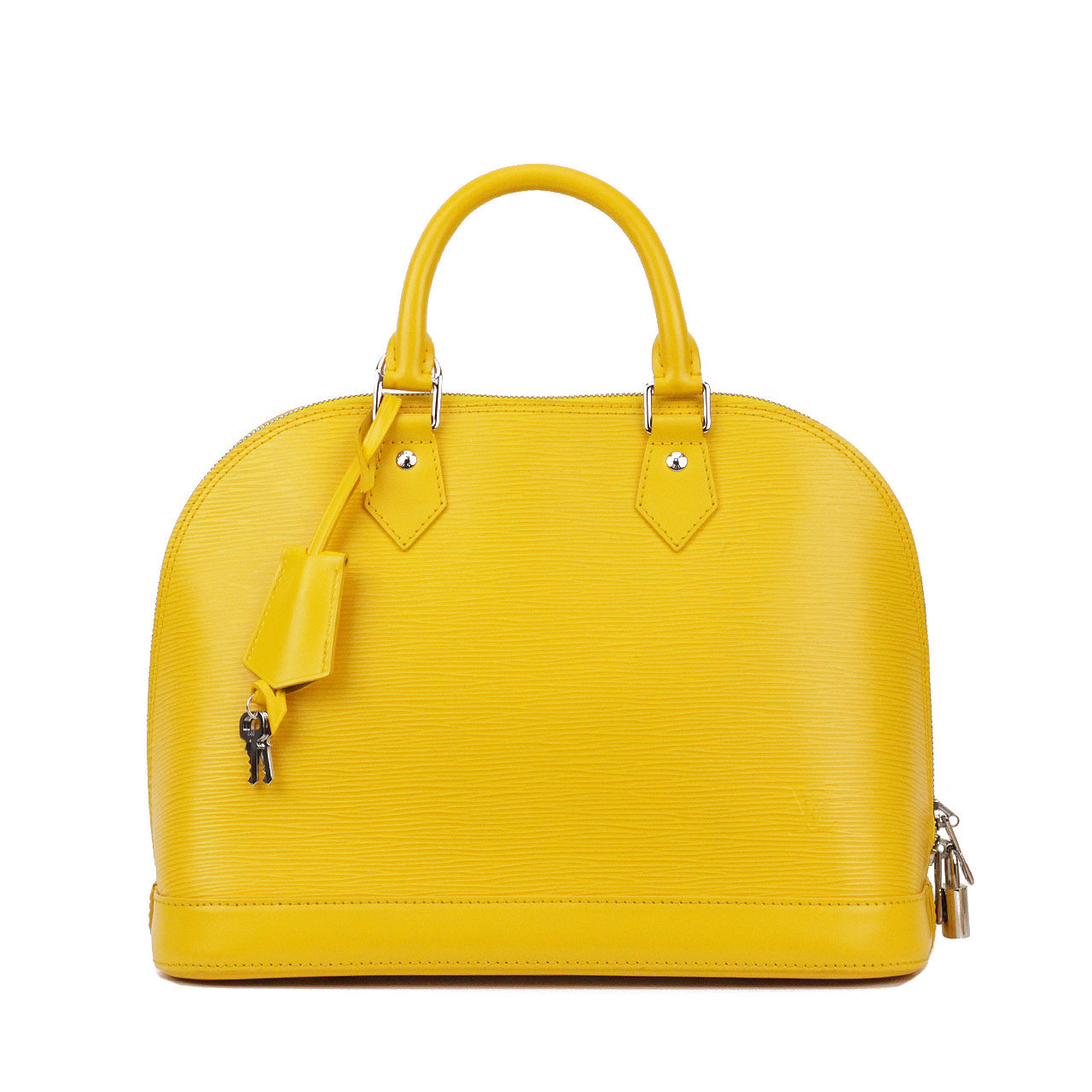 [9.5新]路易威登lv女士alma小号手袋黄色手提包epi皮革