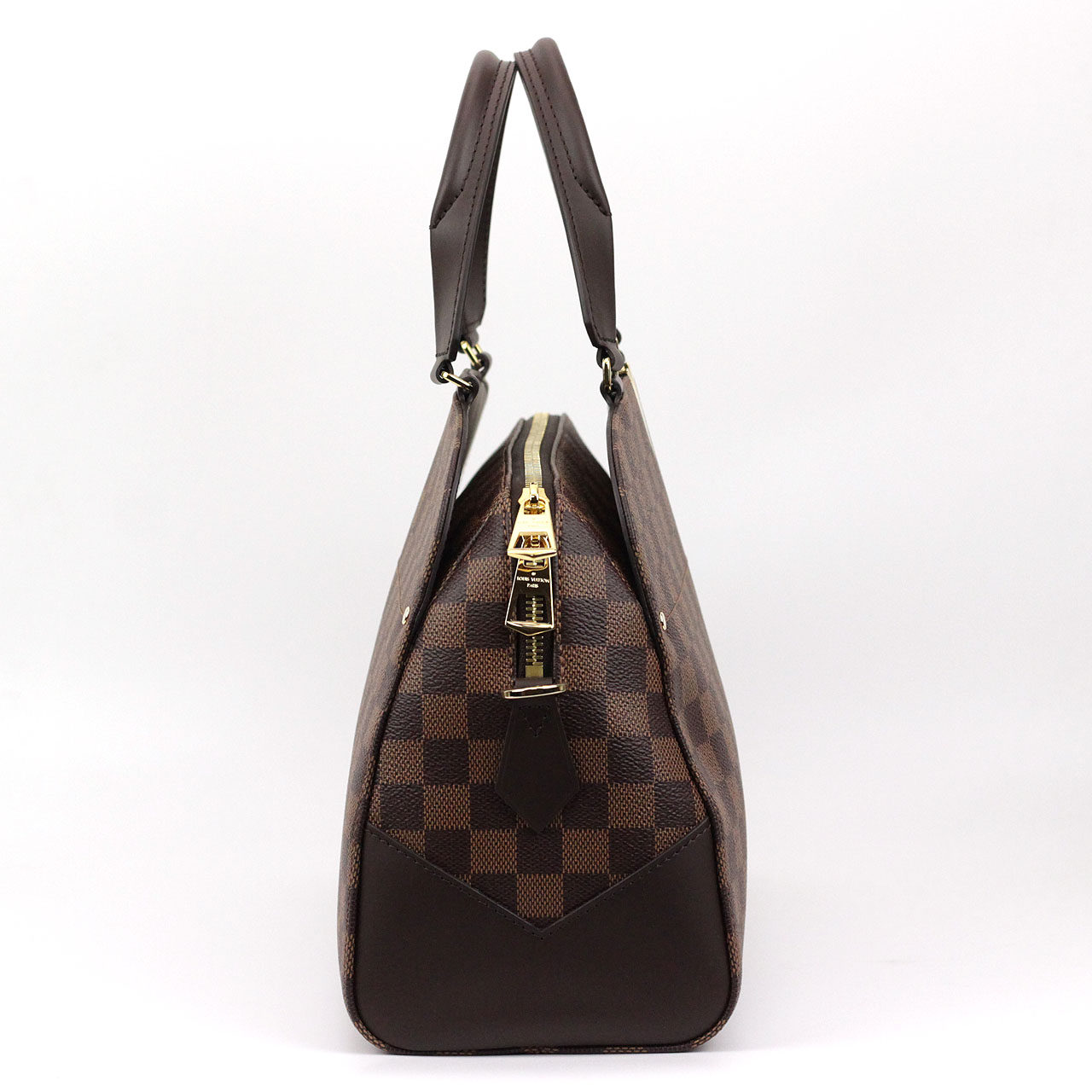 [9.9新]路易威登lv女式kensington bowling棕格手袋手提肩背包