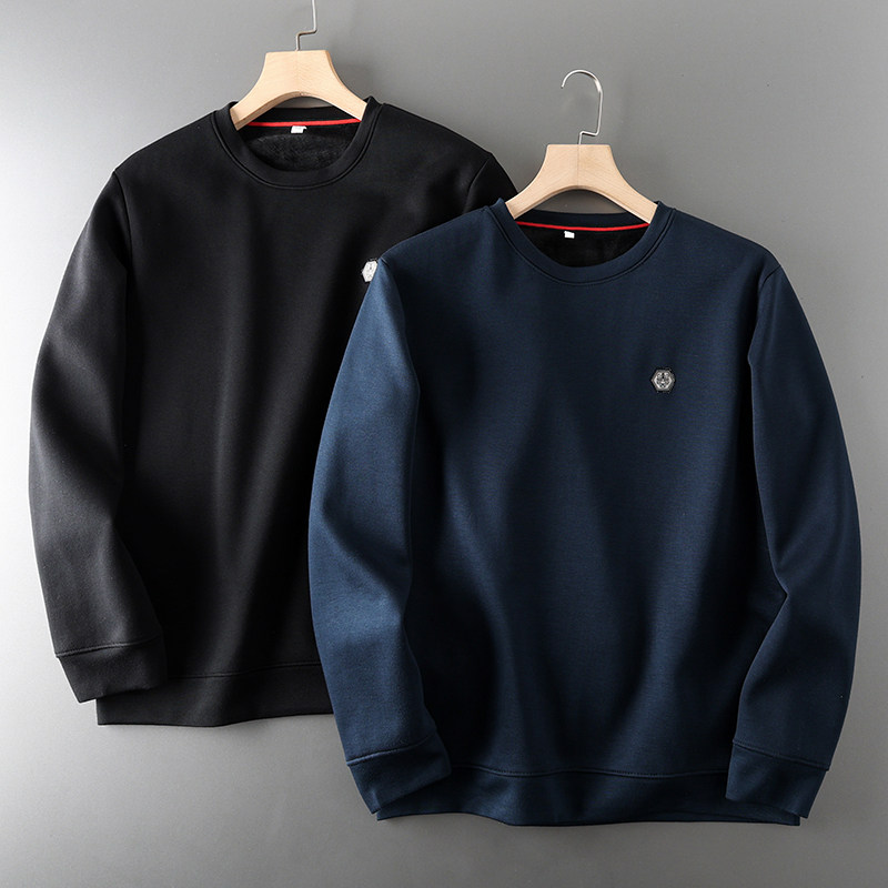 加厚细腻不倒绒!冬季男士圆领套头加绒保暖休闲卫衣