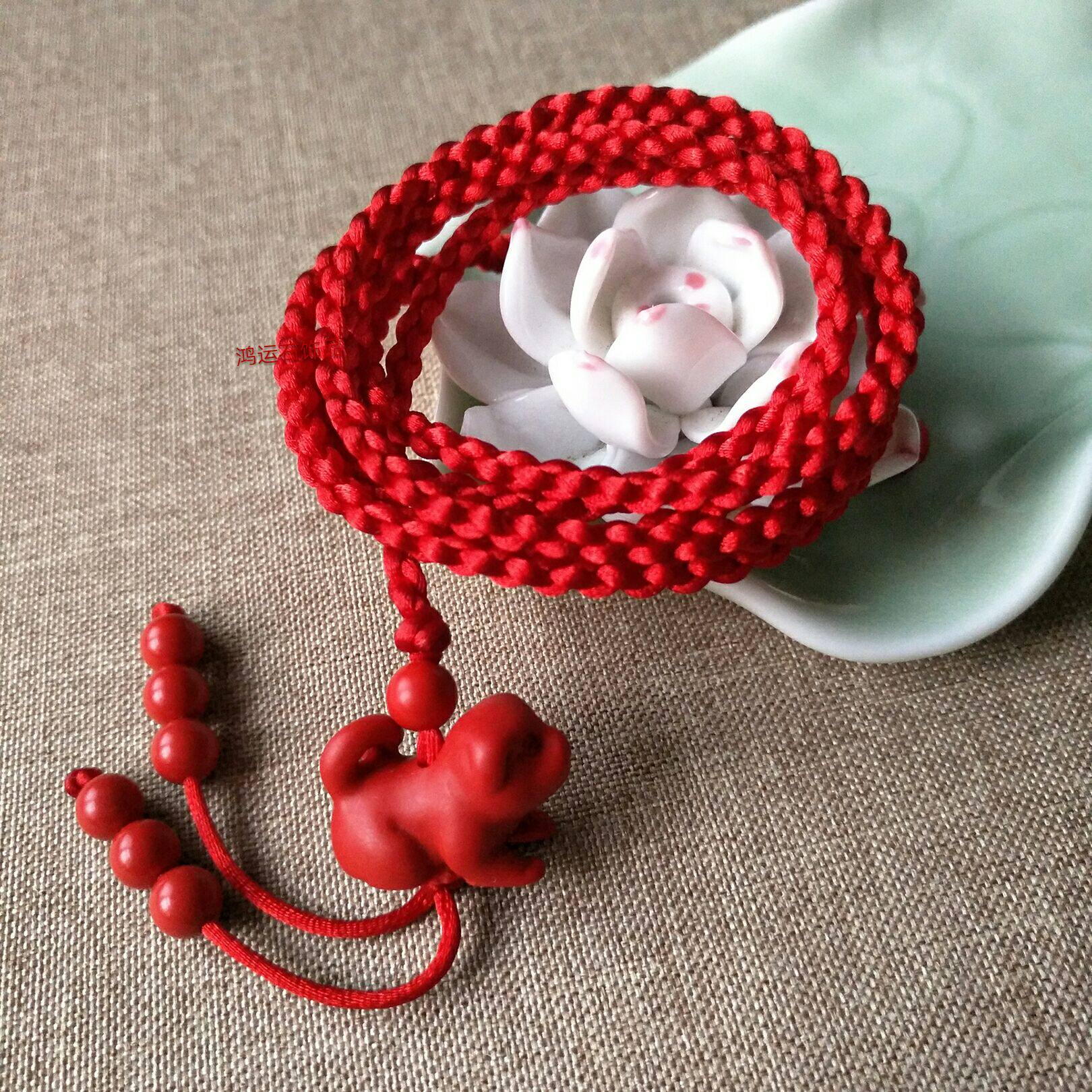 一折本命年腰链女狗 朱砂红