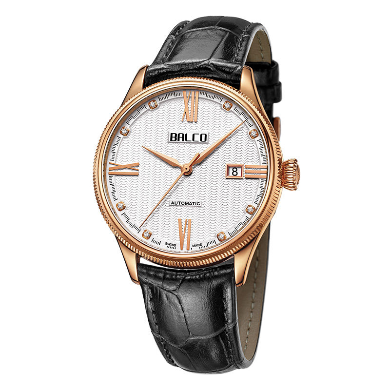 【直营】balco拜戈瑞士原装进口机械皮带腕表男士商务腕表3456m