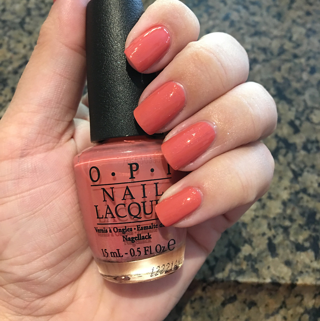 美国opi指甲油玫瑰粉微闪粉色t31珠光myaddrhollywood