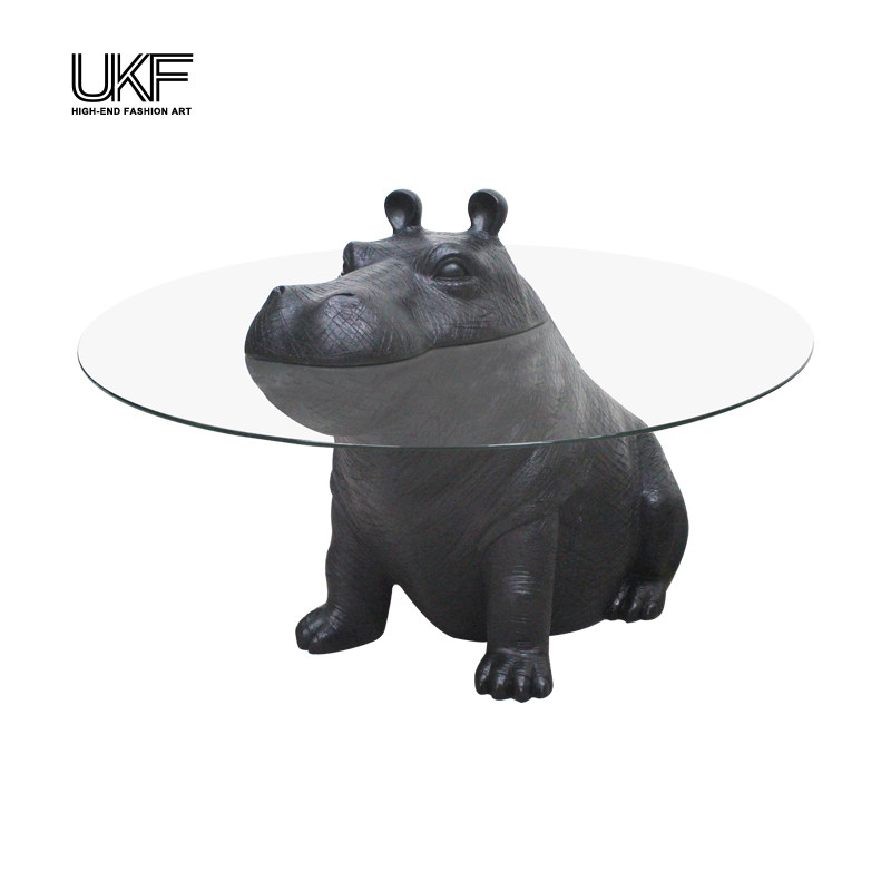 创意北欧设计师个性家具艺术动物造型茶几河马咖啡桌客厅样板房