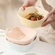 碗空气炸锅烤箱专用陶瓷双耳碗家用水果沙拉碗釉下彩奶油风四方碗