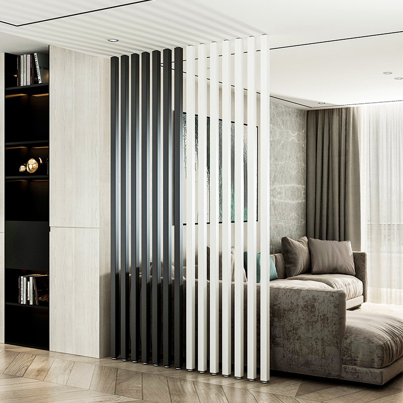 屏风隔断格栅客厅实木条入户玄关房间分隔柱子免打孔竖条装饰立柱