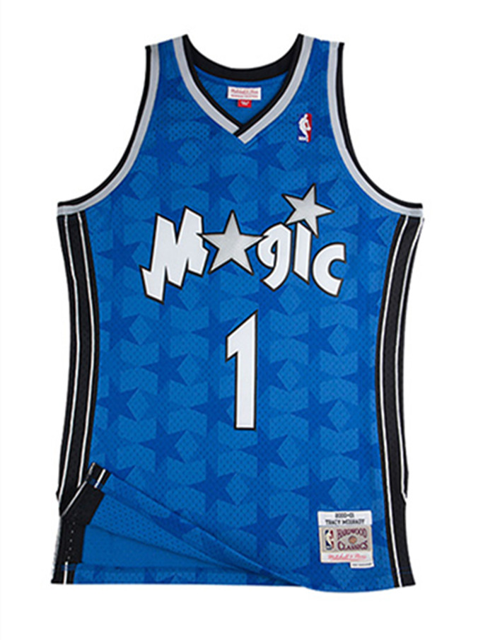 mitchell ness mn 复古球衣 sw球迷版魔术队麦迪 暗星篮球服