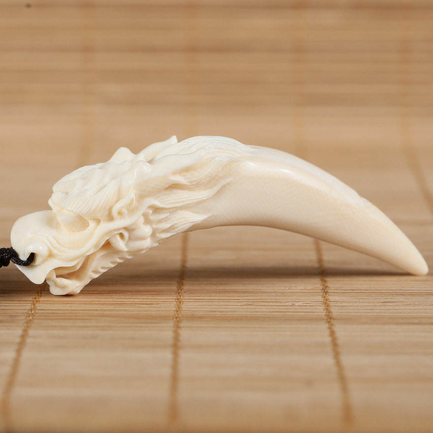 国家高级雕艺大师雷金强 猛犸象牙挂件 辟邪龙牙 佛法加持