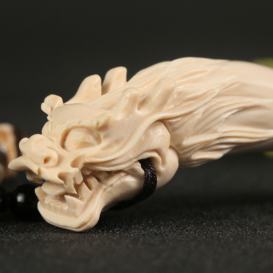 观音殿供奉 猛犸象牙辟邪龙牙坠 和平寺大雄宝殿加持