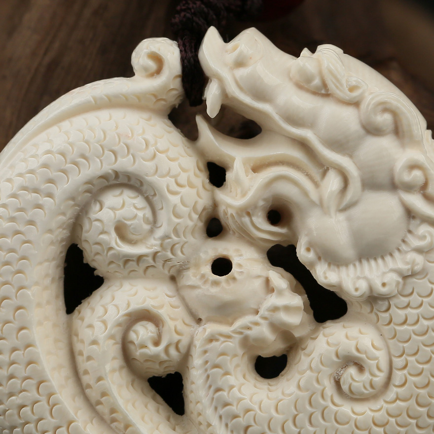 和平寺 猛犸象牙招财貔貅手把件 转运纳福进财 佛法加持