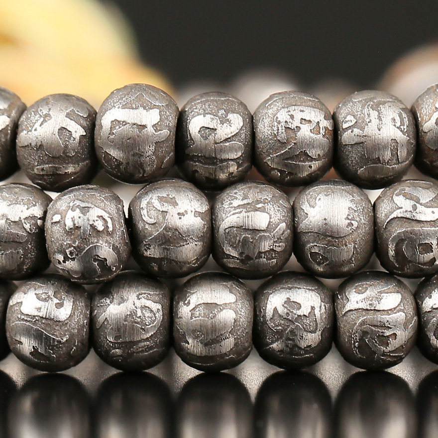 金刚殿供奉 新品藏式108天铁佛珠 真言念珠 大雄宝殿护佑加持