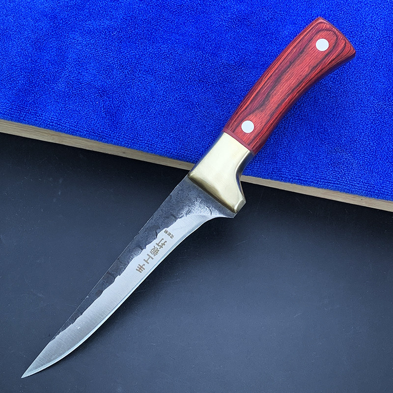 花纹钢锻打剔骨分割刀杀猪专用割肉刀剥皮刀切肉刀特殊用途尖刀
