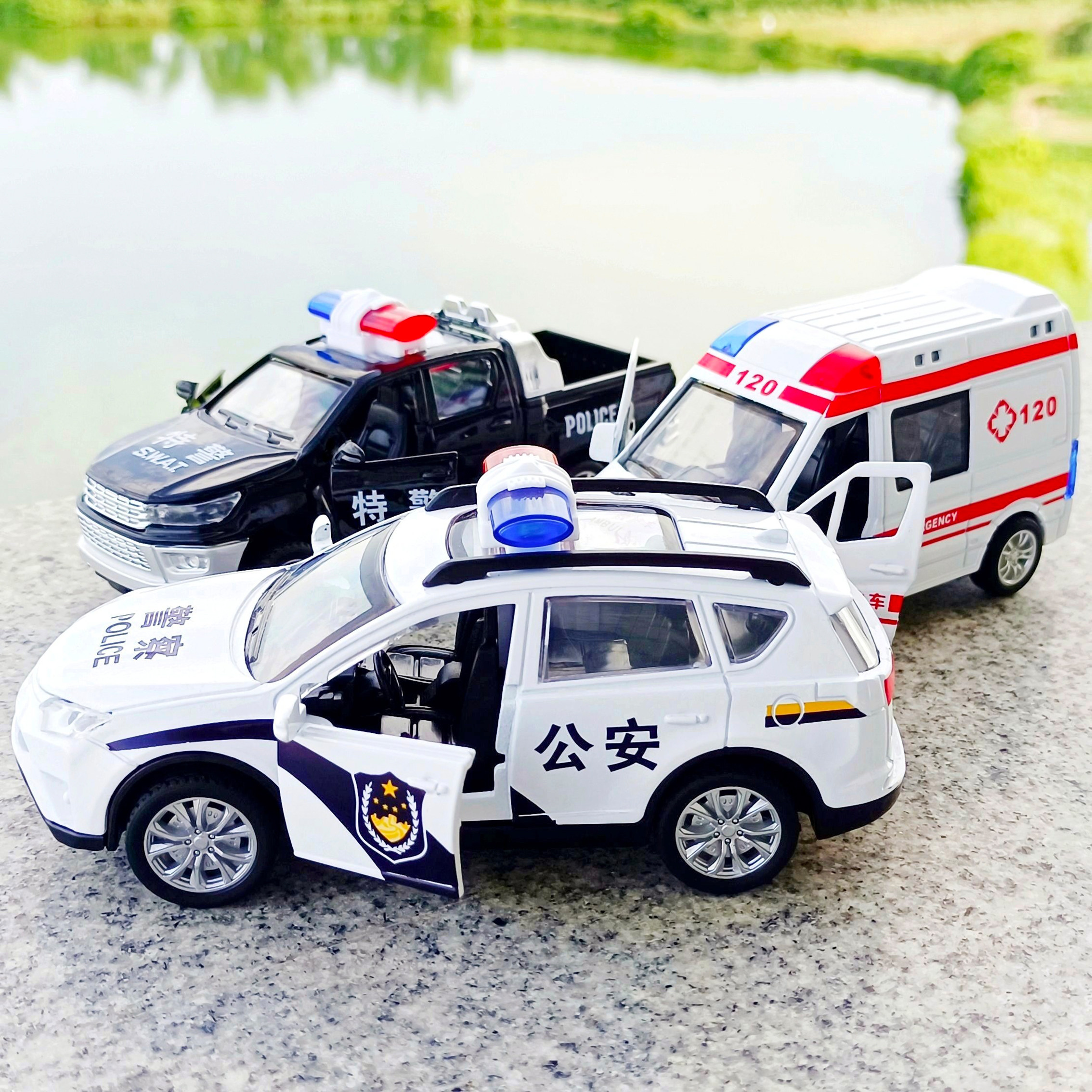 儿童警车玩具合金车模声光耐摔救护车消防车男孩宝宝玩具车小汽车