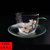 YAMA亚美台湾玻璃绿把桐花耐热茶杯花茶杯办公室家用茶具YA168G|ru YAMA亚美台湾玻璃绿把桐花耐热茶杯花茶杯办公室家用茶具YA168G|ru