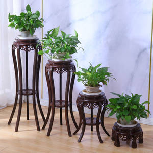新中式花架古典多层绿萝花盆架子塑料客厅室内仿木落地盆景置物架