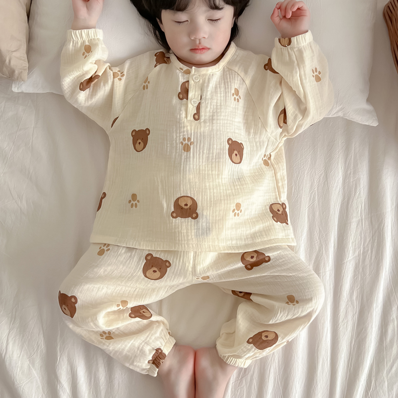 宝宝睡衣春秋薄款婴儿童夏季长袖分体